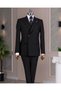 Italian style s Slim Fit k Double-Breasted jacket pants combined suit black t14660