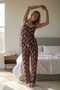 100% Bamboo Organic Pajama Set with Lace Detailed Brown Teddy Bear - 4