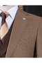 Italian Style S Slim Fit Men's Jacket Vest Pants Suit Brown T14640 - 3