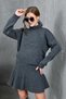 Women's Turtleneck Knit Detail Sweater Skirt Two-Piece Knitwear Set - 3