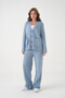 Women's V-Neck Pocket Detail Button Closure Oversized Jacket Pants Two-Piece Knitwear Set - 5