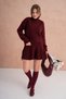 Women's Turtleneck Knit Detail Sweater Skirt Two-Piece Knitwear Set - 5
