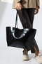 Women's Large Size Black Shiny Leather Tote Bag – Shoulder Bag |   Daily & Office Combination Compatible - 4