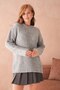 Oversized Soft Textured Crew Neck Knitwear Sweater Aw25Kz0085 - 6