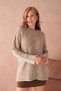 Oversized Soft Textured Crew Neck Knitwear Sweater Aw25Kz0085 - 2