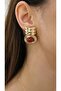 Gold Oval Detail Vintage Earrings - 2