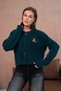 Basic Zippered Teddy Bear Embroidered Knitwear Cardigan Aw25Hi0062