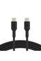 BoostCharge USB-C to USB-C Fast Charger Cable, 2m Black - Fast Charging for iPhone 15, S24 - Black