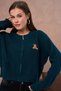 Basic Zippered Teddy Bear Embroidered Knitwear Cardigan Aw25Hi0062 - 2