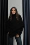 Black Asymmetrical Cut Fisherman Sweater
