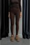Brown Fuso Leggings with Foot Strap - 4