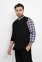 Lilac Plaid Patterned Cook Chef Jacket Chef Uniform (Chef Jacket) Staff Clothing - 4