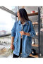Oversized blue denim jacket - 2