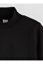Black Half Turtleneck Basic Boys' T-Shirt - 3