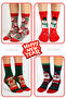 Unisex Christmas Patterned 4-Pack Colorful Socks Christmas Happy New Year - 4