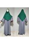 Short Length Sandy Souffle Khimar Ready to Wear Hijab Scarf Green - 3