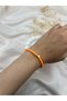 Orange Miyuki Beaded Heart Detailed Women's Bracelet – Elastic Design, Summer Sports Stylish Accessory - 5