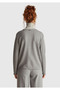 Women's Light Gray Modal Blend Label Detailed Crew Neck Sweatshirt - 2
