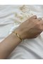Gold Color Heart Detailed Snake Chain Women's Bracelet – Stylish Elegant Thin Adjustable Accessory - 3