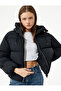 Comfortable Fit Zippered Hooded Quilted Mock Neck Inflatable Jacket - 3