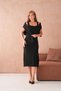 Women's Crew Neck Button Detail Textured Jacket Dress Two-Piece Knitwear Set - 6