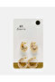 Women Gold Embellished Earring (2 Pairs)