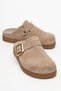 Women's Genuine Leather Daily Slippers 6333 Beige Suede - 4