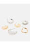 Women Gold And Silver Stud Earring Set (6 Pairs) - 2