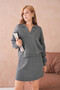 Women's Polo Neck Half Placket Sweater Skirt Two-Piece Knitwear Set