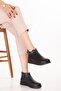 Genuine Leather Non-Slip Sole Comfortable Daily Stylish Boots Mlk.3601 Black - 3