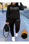 -Women's Printed Bench Oversized Sweatahirt -Sweatpants 2-Piece Set