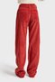 Women's Orange Lora 26W5-104 Loose Fit Mid Waist Thick Corded Fabric Velvet Velvet Fabric Pants - 5