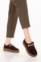 Genuine Leather Daily Comfortable Rubber Laced Casual Shoes In.610 Brown Suede - 3