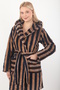 Women's 100% Bamboo Striped Hooded Short Dressing Gown - 2
