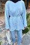 Slit Detailed Sweat Baby Blue - 3