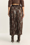 Women's Brown Shiny Wrinkle Effect Long Skirt De251110 60283839 - 8