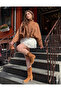Women's Tile Oversized Zipper and Snap Closure Pocketless Suede Leather Jacket Hzl25W-Bd107301 - 5