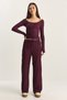 Women's Plum Wide Leg Crinkle Knitted Trousers 4108 60283847 - 5