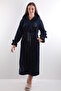 Women's 100% Bamboo Hooded Embroidered Long Dressing Gown – Extra Soft, Belted, with Pockets - 4