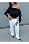 Women's Black Long Sleeve Off Shoulder Blouse 30100 - 3