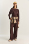 Women's Brown Soft Modal Blouse Trousers Suit 4112 60283845 - 2