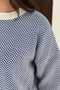 Zigzag Patterned Sweater Blue-White - 4
