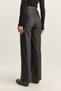 Women's Black High Waist Matte Faux Leather Palazzo Pants 2035 60282039 - 7