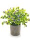 OFRANK Artificial Potted Plants with Flowers (Set of 3, White/Yellow/Purple) - 3