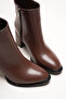 Women's Black Thick Heeled Zippered Winter Boots & Faux Leather Ankle Bootie Julian - 2