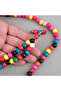Bonibon 99-Bead Colorful Painted Wooden Sphere Cut 10mm Prayer Rosary - 3