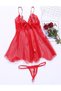 Women Lingerie Lace Chemise Sleepwear Babydoll Nightgown Teddy Lingerie Red Medium - 3