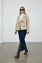 Stone Women's Zigzag Patterned Cashmere Short Coat - 2