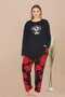 Women's Large Size Long Sleeve Pajamas Set