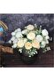 Artificial White Peony Flowers, 3-Pack Silk Bouquets with Plastic Stems for Home & Wedding Decor